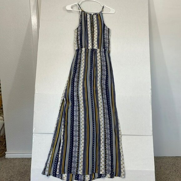 Hype Maxi Dress, Spaghetti Strap Halter, Elastic Waist, Side Slits, Medium - Picture 10 of 10